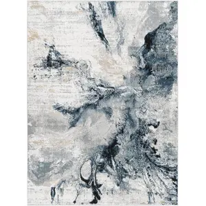 SURYA LIVABLISS Tapis de Salon à Poils Courts Doux Abstrait Moderne EMMA 160x220cm Bleu/Gris pas cher
