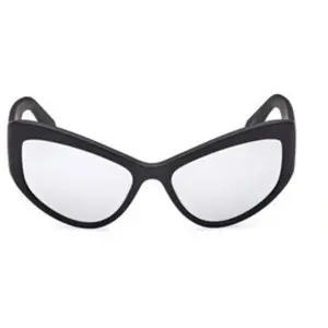 Lunettes Adidas OR0089 noir mat avec verres à effet miroir gris femme pas cher