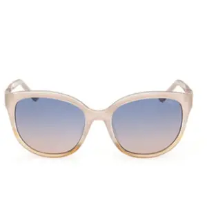 Guess GU7877 Lunettes, Shiny Beige, 56/18/135 pour femme, beige brillant