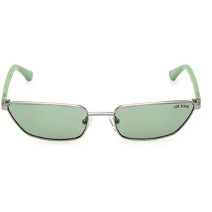 Lunettes de soleil femme en métal de forme rectangulaire GU8285 Guess-Vert-argent pas cher