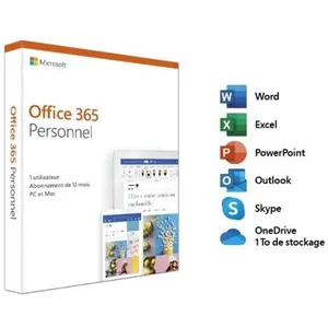 Microsoft Office 365 Personnel - 1 utilisateur - PC ou Mac - 1 an pas cher