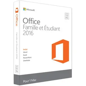Microsoft Office Famille et Étudiant 2016 Pack Familial 1 utilisateur - Mac pas cher