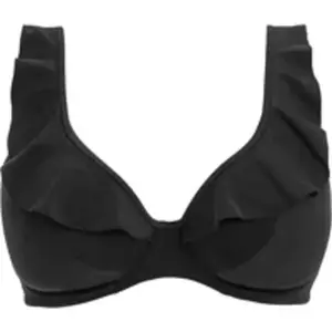 FREYA Haut de maillot uni décolleté plongeant à volant Jewel cove 100G pas cher