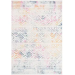 Safavieh Augustine Tapis bohème en polypropylène tissé 160 X 230 cm Ivoire/Fuchsia pas cher