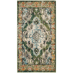 Safavieh Tapis Vert forêt/Bleu clair 66 X 305 cm pas cher