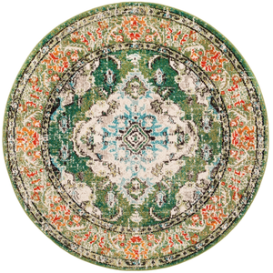 Safavieh Tapis Vert forêt/Bleu clair 91 X 91 cm pas cher