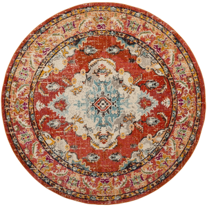 Safavieh Tapis Orange/Bleu clair 152 X 152 cm pas cher