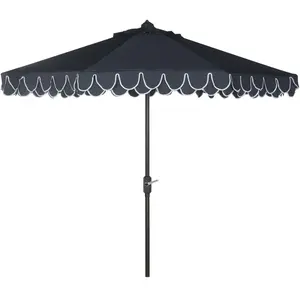 Safavieh Parasol de Patio Métal, Marine et Blanc, 255 X 255 X 248 Cm pas cher