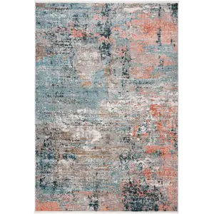 Comparateur de prix : Safavieh Leon Tapis à Franges en polypropylène tissé 91 X 152 cm Gris/Rose.