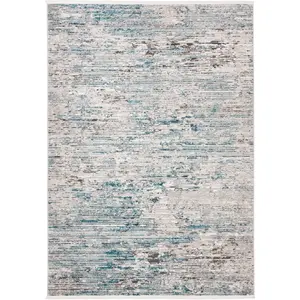 Comparateur de prix : Safavieh Luca Tapis à Franges en polypropylène tissé 91 X 152 cm Bleu/Gris
