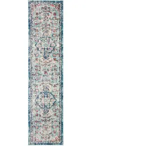 Comparateur de prix : Safavieh Maia Tapis de Couloir tissé en polypropylène Bleu Marine/Bleu Clair 62 x 240 cm