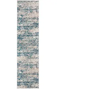 Comparateur de prix : Safavieh Manjor Tapis de Couloir en polypropylène tissé Gris/Bleu 62 x 240 cm