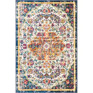 Safavieh Maia Tapis tissé en polypropylène Ivoire/Orange 120 x 180 cm