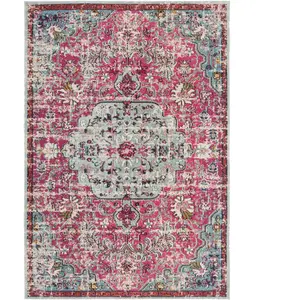 Safavieh Maia Tapis en polypropylène tissé Fuchsia/Bleu Sarcelle 160 x 230 cm pas cher