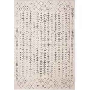 Safavieh Lincoln TUL262A-5 Tapis bohème tissé en polypropylène Ivoire/Gris 160 x 230 cm pas cher