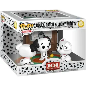 Comparateur de prix : Figurine Funko Pop Moment 101 Dalmatians Rolly, Patch & Lucky with TV