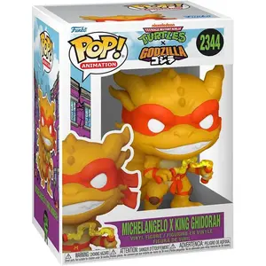 MICHELANGELO X KING GHIDORAH / GODZILLA X TURTLES / FIGURINE FUNKO POP pas cher