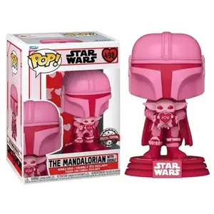 Figurine Funko Pop Star Wars Valentines The Mandalorian with Grogu pas cher