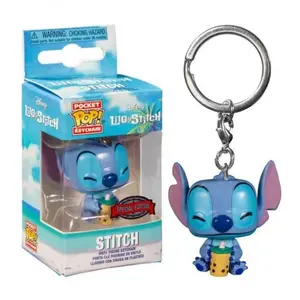 Figurine Funko Pop Keychain Disney Lilo and Stitch Stitch with Boba pas cher