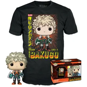 Comparateur de prix : Funko My Hero Academia - Set figurine et T-Shirt POP! & Tee Katsuki (MT)