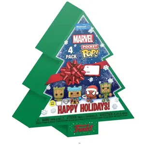 Figurine Funko Pocket POP DC Comics Tree Holiday Exclusive (x4) TU pas cher