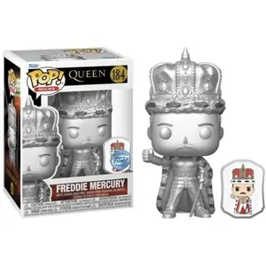 Figurine Funko Pop - Queen N°184 - Freddie Mercury Avec Pin (Argent) (68953) pas cher