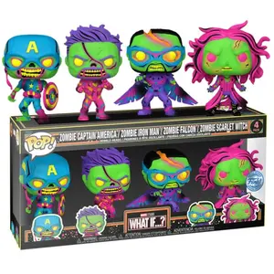 Comparateur de prix : Funko What If...? - Blacklight US Exclusive Pop ! Vinyl 4-Pack