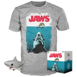 T-SHIRT S AVEC POP REQUIN / LES DENTS DE LA MER / FIGURINE FUNKO POP pas cher