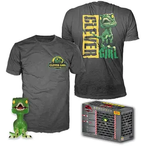 T-SHIRT L + POP CLEVER RAPTOR / JURASSIC PARK / FIGURINE FUNKO POP pas cher