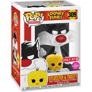 SYLVESTER AND TWEETY / LOONEY TUNES / FIGURINE FUNKO POP / FLOCKED pas cher