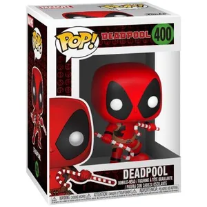 FUNKO POP Marvel : Holiday - Deadpool w/ Candy Canes pas cher