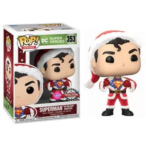 Funko Figurine Funko Pop - Dc Super-Héros N°353 - Superman Avec Chandail Noël - Flocked (50641) pas cher