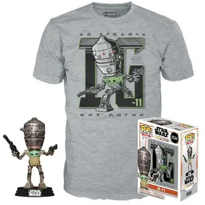 Figurine Funko POP & T-shirt Star Wars IG-11 With The Child Exclusive S pas cher