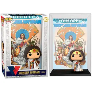 Figurine Funko Pop Comic Cover Wonder Woman 80th on throne pas cher