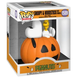 Figurine Funko Pop Deluxe Peanuts Snoopy & Woodstock with Pumpkin TU pas cher