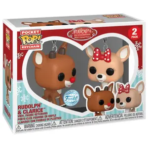 2 PACK RUDOLPH AND CLARICE / RUDOLPH / FUNKO POCKET POP pas cher