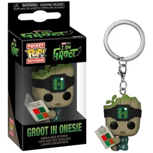 Porte-clé Funko Pocket Pop Marvel I Am Groot - Groot With Onesie TU pas cher