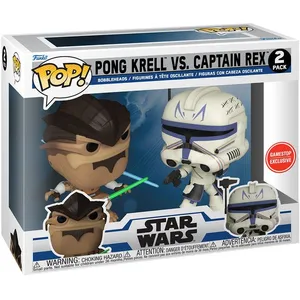 Figurine Funko Pop Star Wars The Clone Wars Duels Pong Krell & Captain Rex Exclusive (x2) TU pas cher