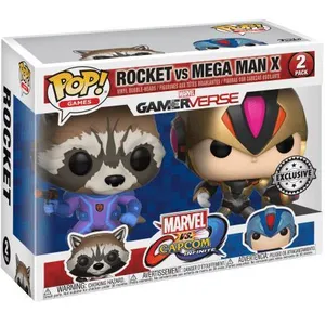 Figurine Pop - Marvel Vs Capcom - Pack Rocket Vs Megaman - Funko Pop pas cher