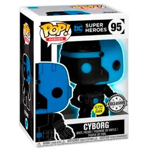 Figurine Funko Pop! N°95 - Justice League - Cyborg Silhouette Gitd pas cher
