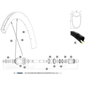 Mavic Rayons Arrière Droits Cosmic Pro Carbon Ust Disc 650b 12 UnitésVendu parbikeinn