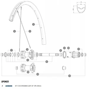 Mavic Rayons Arrière Droits Crossmax/xa Light 29 2018 12 Unités pas cher