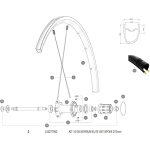 Mavic Rayons Arrière Droits Kysrium Elite Ust 2018 10 UnitésVendu parbikeinn