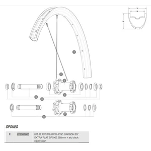 Mavic Rayons Xa Pro Carbon 29 Extra Flat Front/rear 12 UnitésVendu parbikeinn