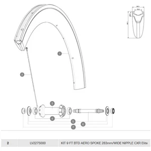 Mavic Rayons Aero Cxr Elite Exalith Front 9 UnitésVendu parbikeinn