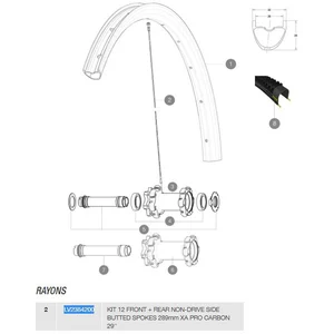Mavic Rayons Gauches Xa Pro Carbon 29 2017-18 12 UnitésVendu parbikeinn