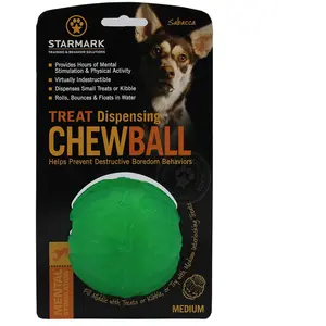 Comparateur de prix : Starmark Jouet pour Chien Fun Balle Diamètre 7 cm M - Coloris aléatoire, Green