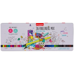 Bruynzeel Feutre fin 0.4 mm Boîte métal de 36 Fineliners