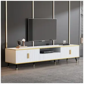 NECHE Meuble tv moderne à l'aspect marbre,Commode tv Pour téléviseur 9... pas cher