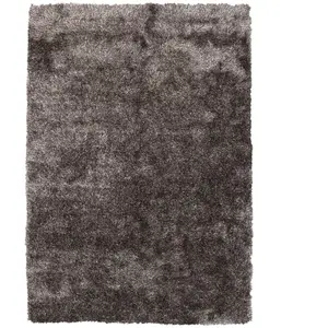 Novatrend Tapis shaggy gris anthracite 120x170 cm pas cher